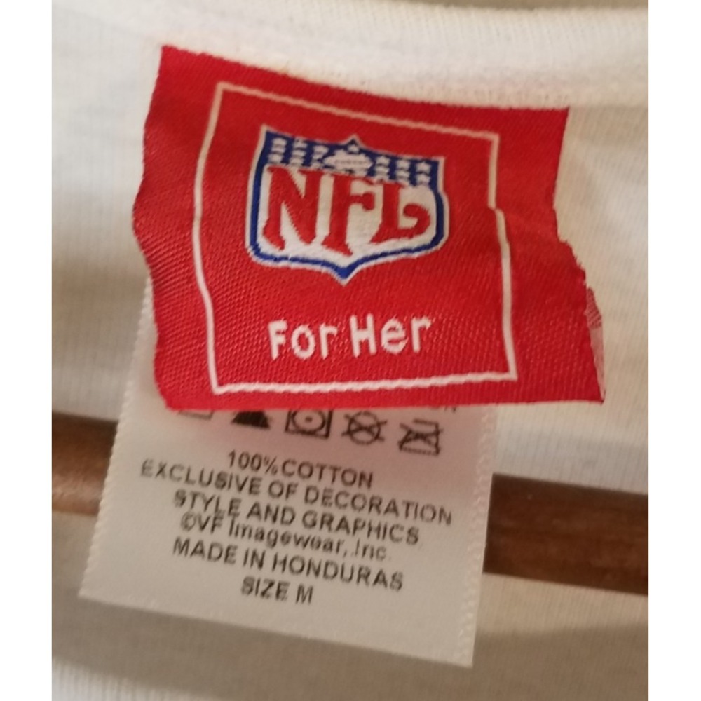 NFL For Her Pittsburg Steelers Womens 3/4 Sleeve Tee Cream/Blk/Gold SZ Med EUC - Picture 4 of 5
